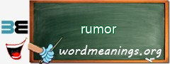 WordMeaning blackboard for rumor